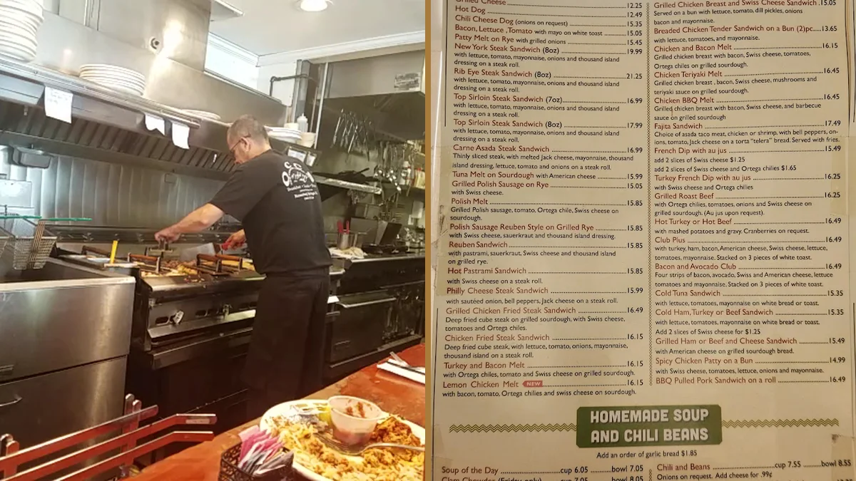 Cozy diner tables with counter seating nearby.