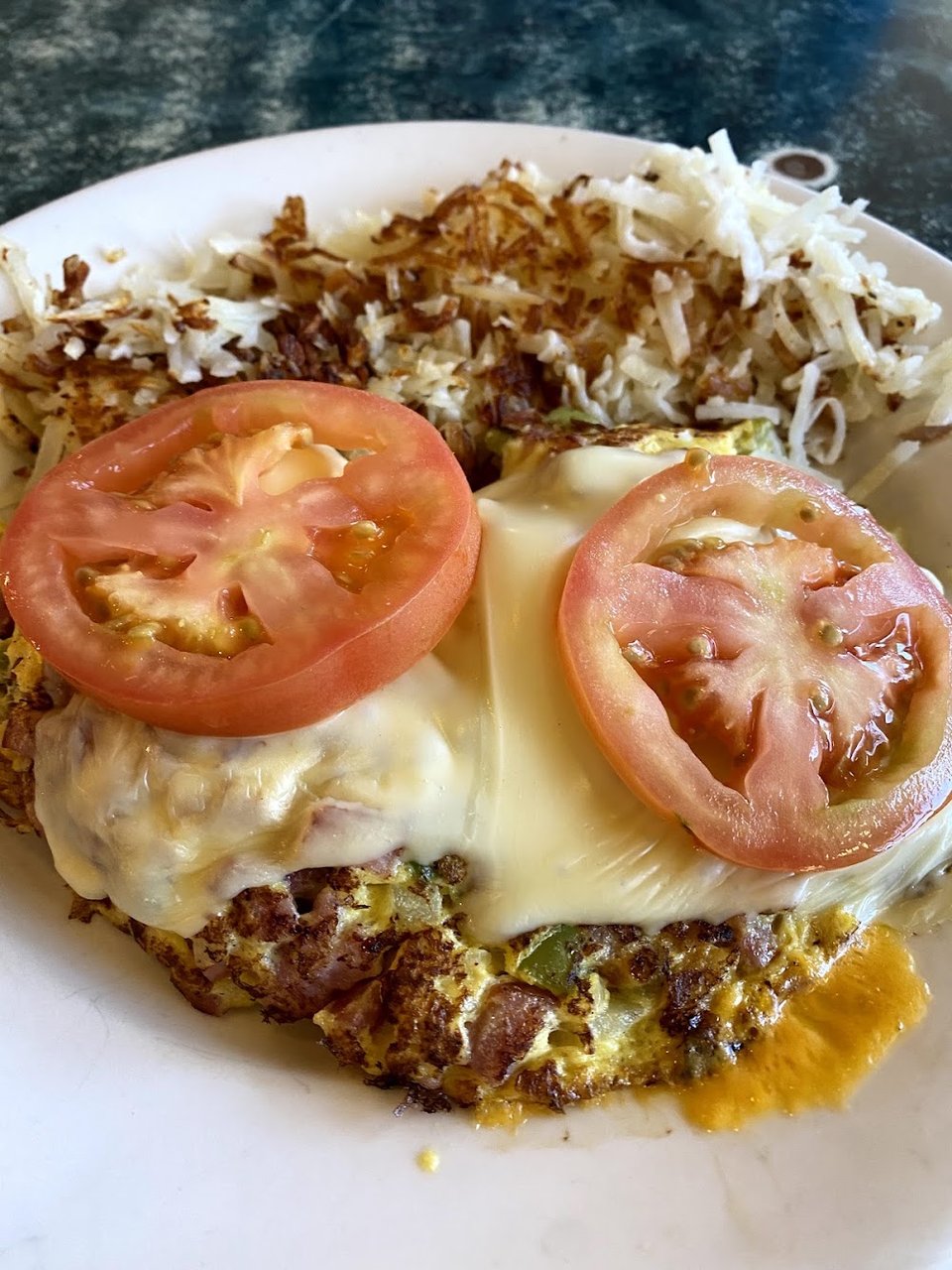 Combo Omelette with Hash Browns